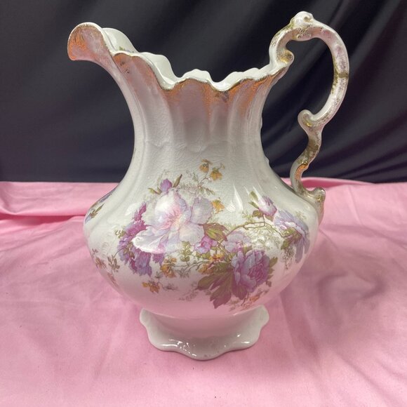 Beautiful Antique Warwick China Victorian Rose Pitcher= - Picture 1 of 7